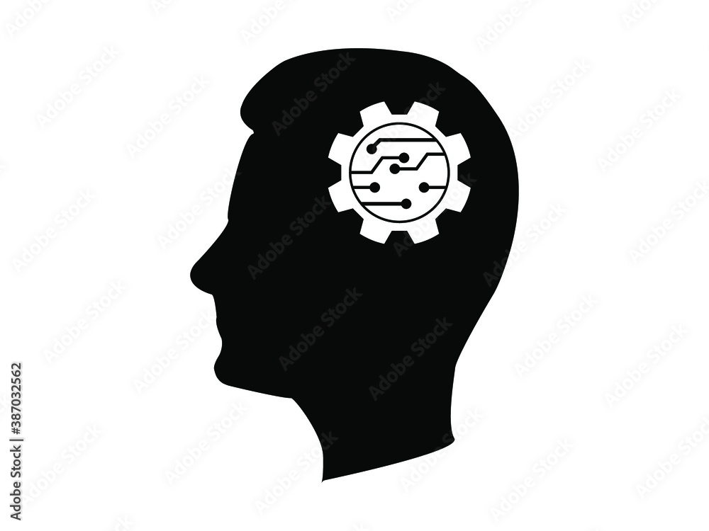 human head an electronic circuit icon vector illustration eps10 human head an electronic circuit icon vector illustration eps10
