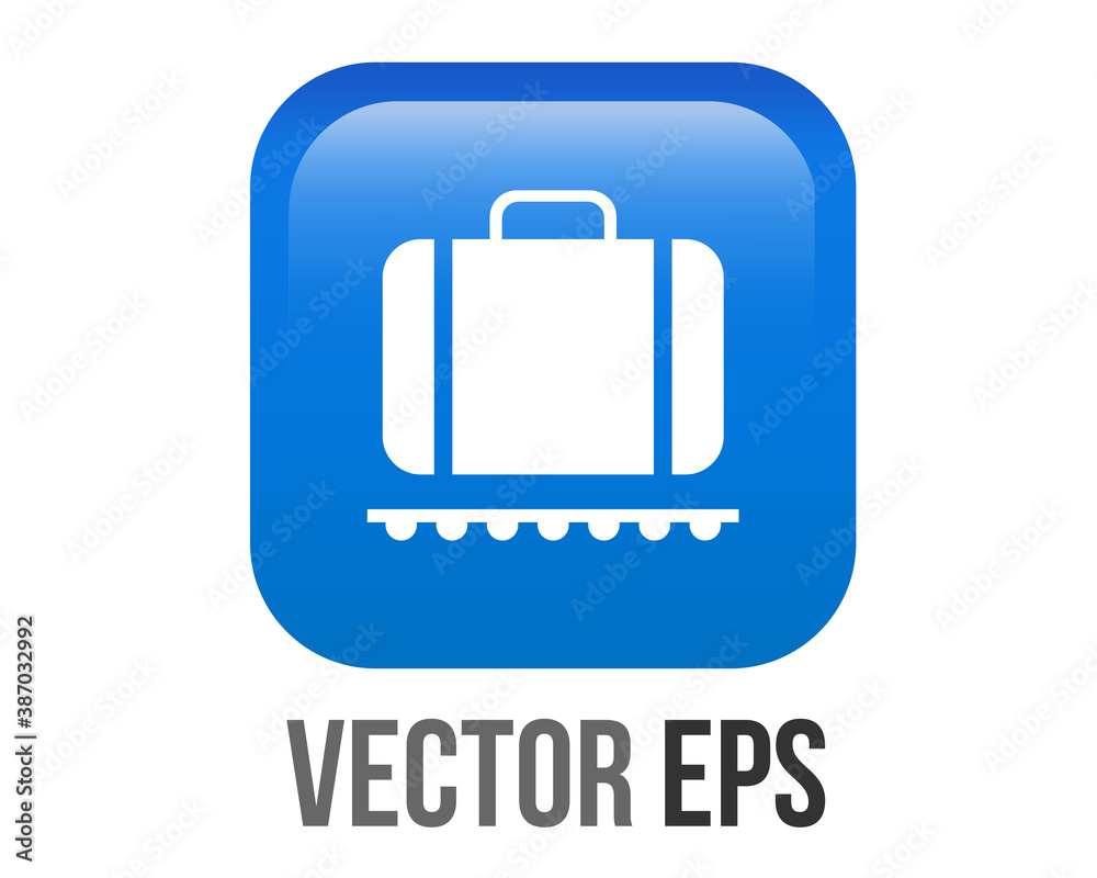 Vector gradient blue baggage claim button square emoji icon Vector gradient blue baggage claim button square emoji icon
