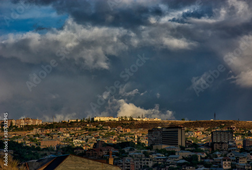 storm clouds over the city