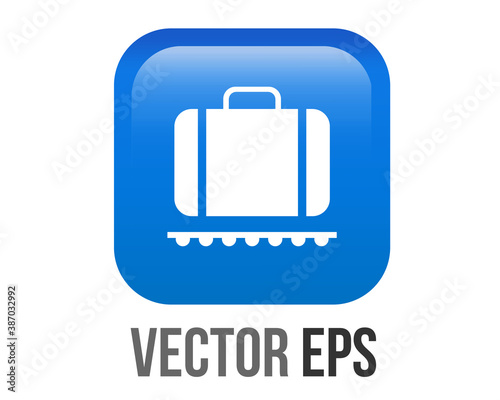 Vector gradient blue baggage claim button square emoji icon