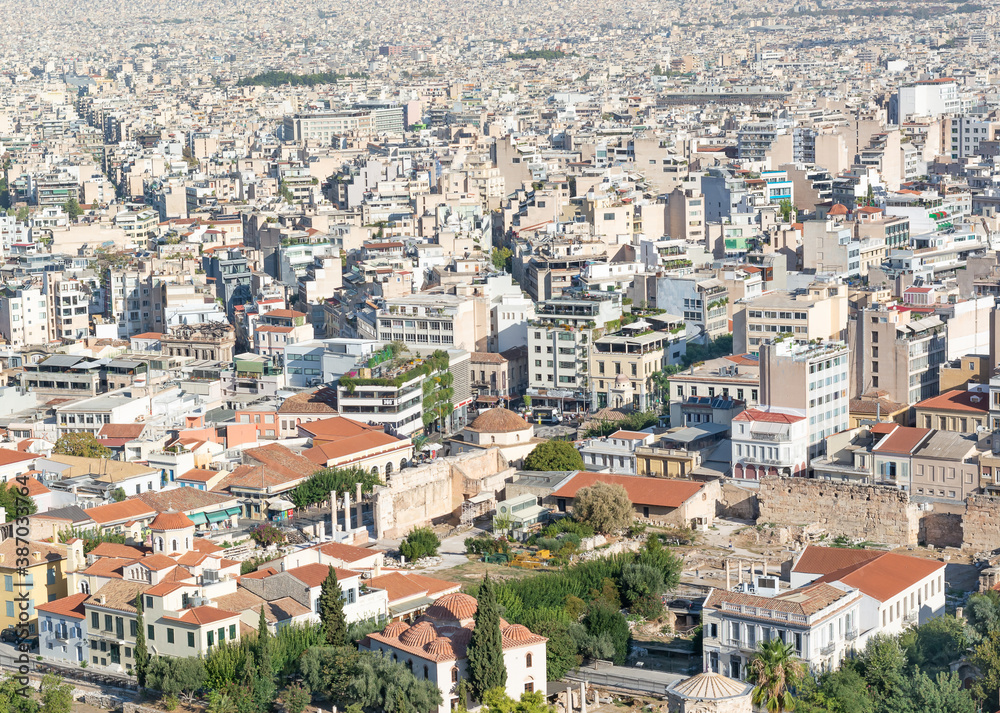 View of Athens ancient and modern areas