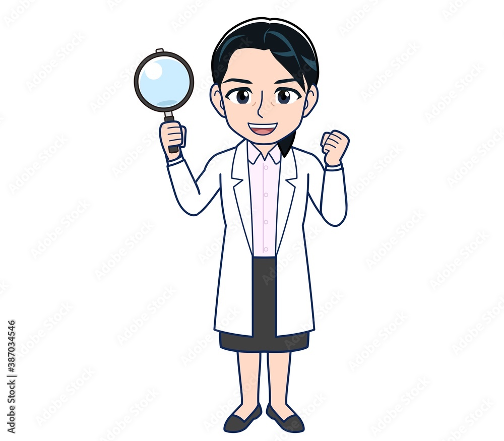 Young female doctor in a white lab coat Young female doctor in a white lab coat
