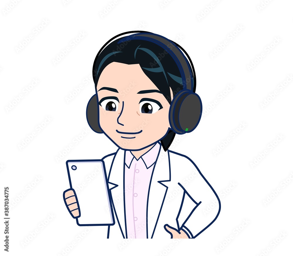 Young female doctor in a white lab coat