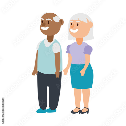 interracial old couple persons avatars characters