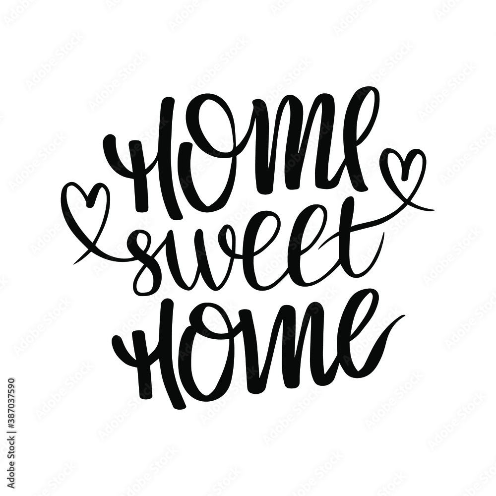 Handwritten phrase Home sweet home. For housewarming, postcards, family scrapbooks and other designs. Lettering in black letters.
Handwritten phrase Home sweet home. For housewarming, postcards, family scrapbooks and other designs. Lettering in black letters.
