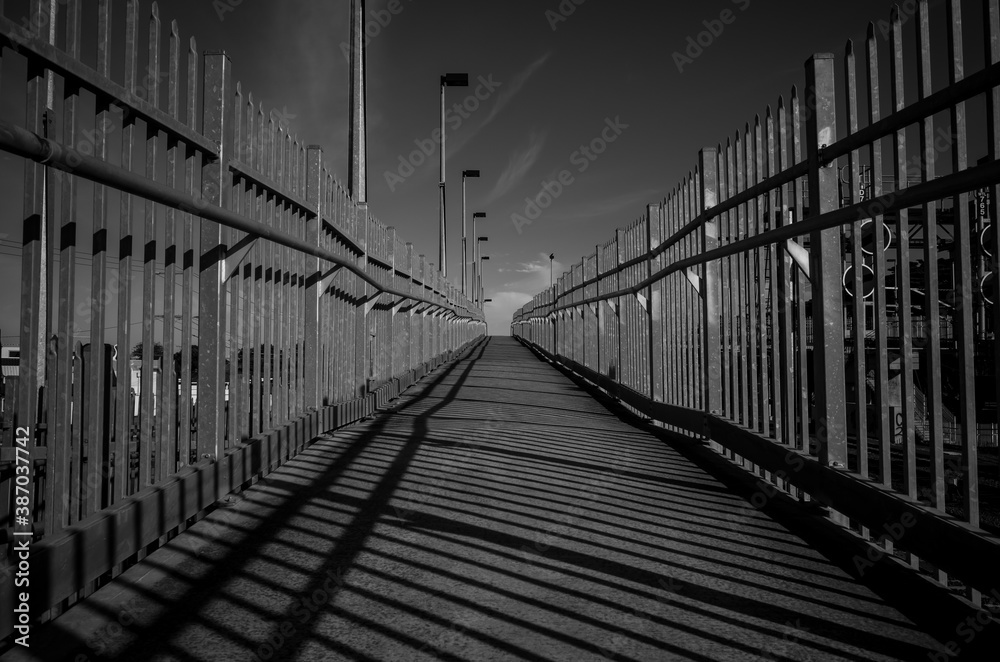 Black and white footpath