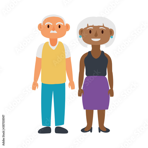 interracial old couple persons avatars characters