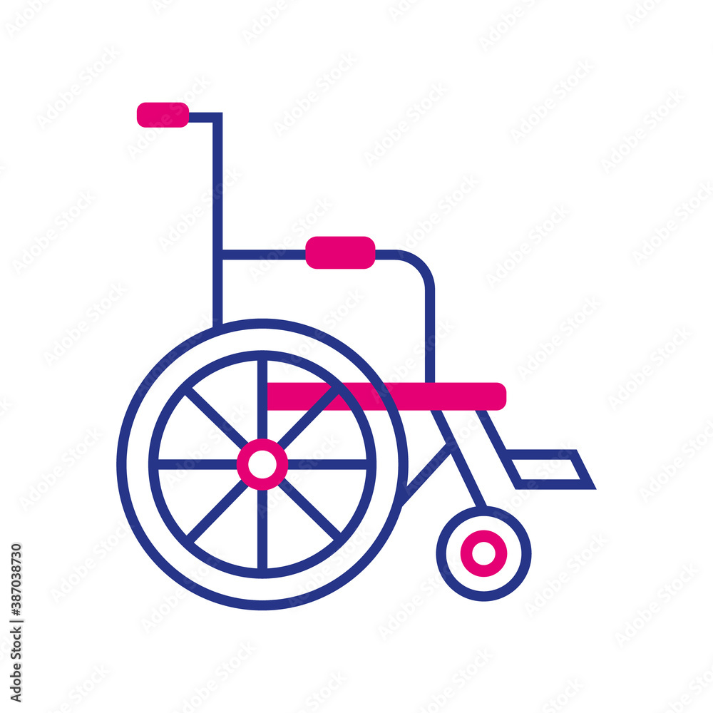 wheelchair disabled person line and fill style icon