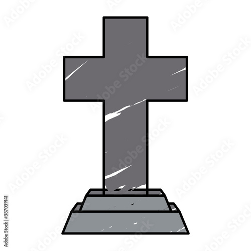 Isolated tombstone icon. Halloween season icon - Vector