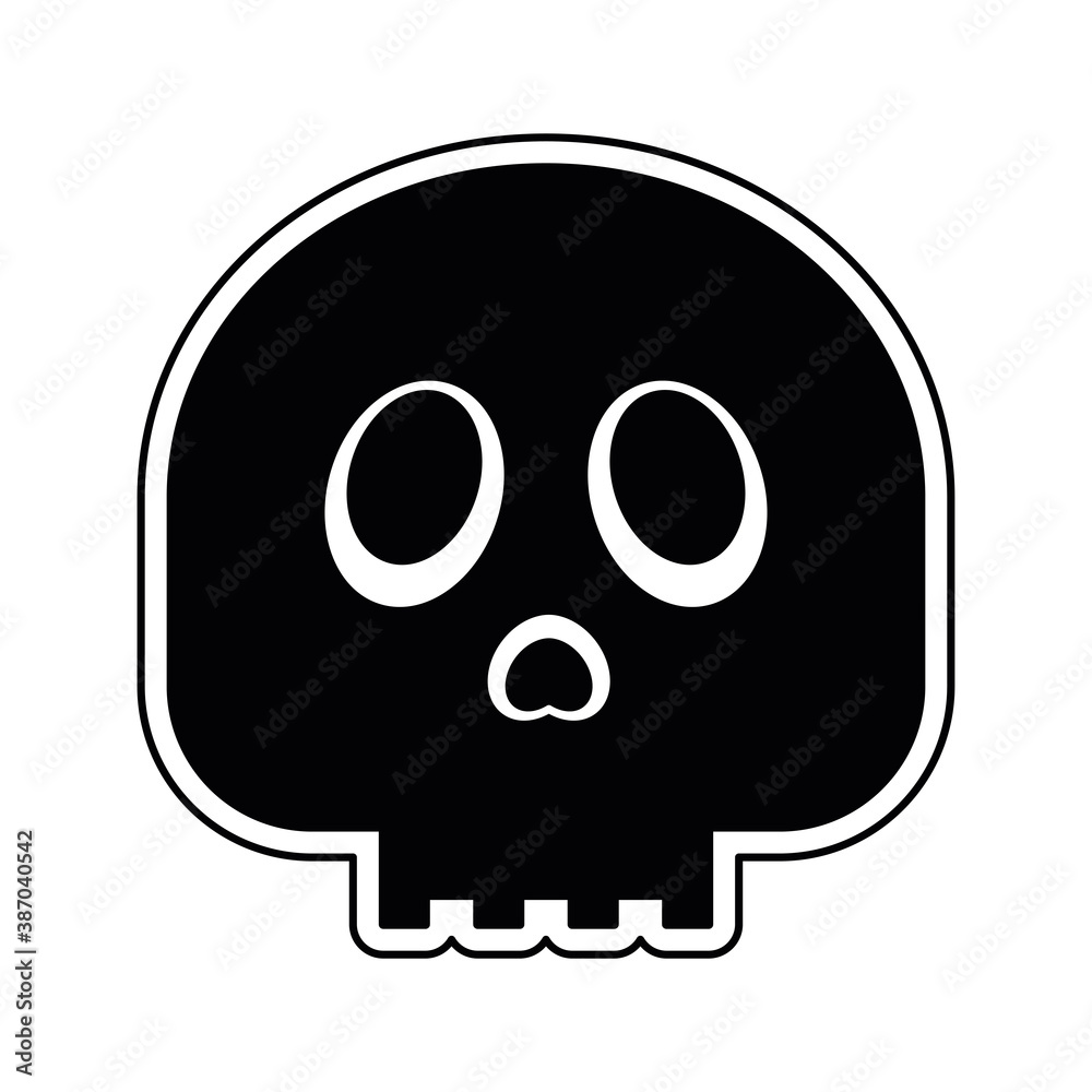 Scary skull icon. Halloween season icon - Vector Scary skull icon. Halloween season icon - Vector