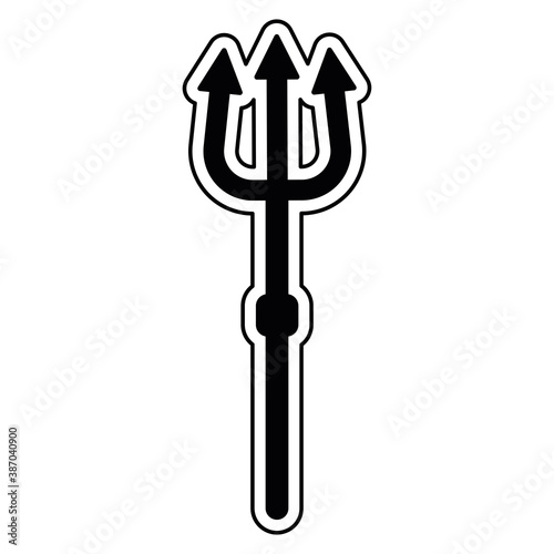 Isolated devil fork icon. Halloween season icon - Vector