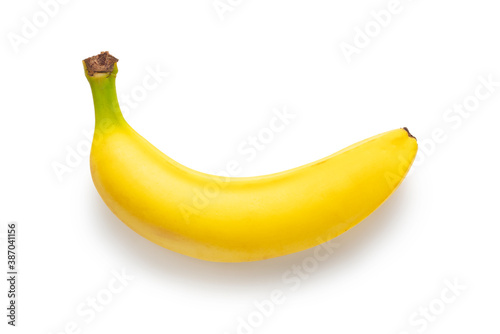 A single banana on a white background