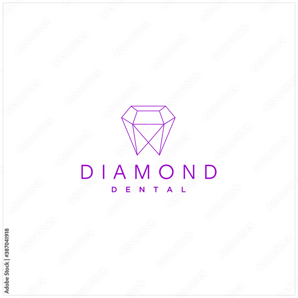 Fototapeta premium Modern Diamond Tooth Teeth Dental Logo Design Inspiration