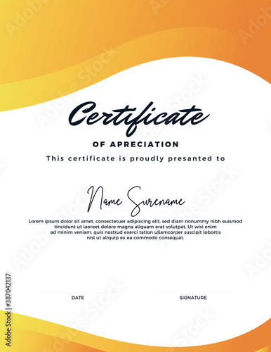 Editable certificate template, with a simple and elegant appearance 