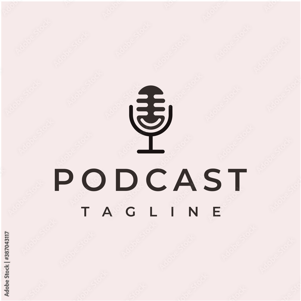 Line art mic, Comedy Podcast Logo Design Vector Line art mic, Comedy Podcast Logo Design Vector