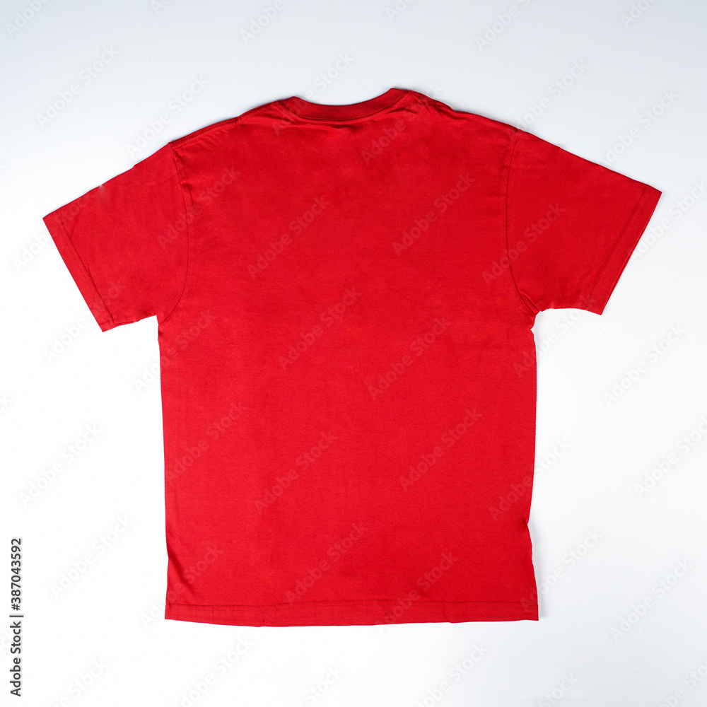 Blank T Shirt color red template front and back view on white background Blank T Shirt color red template front and back view on white background