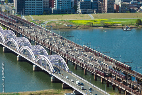 十三大橋と阪急電車鉄橋 photo