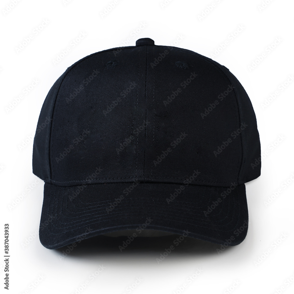 Black baseball cap in four different angles views. Mock up. Baseball