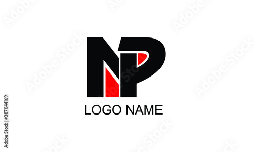 Alphabet letters Initials Monogram logo NP, PN, N and P