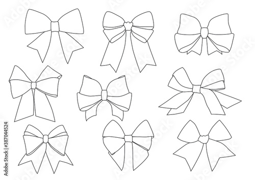bow line design black and white on white background illustration vector 