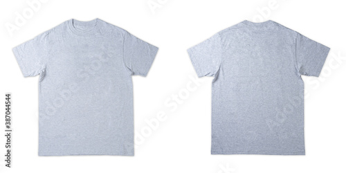 Blank T Shirt color white template front and back view on white background