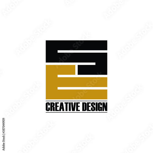 Letter SE square logo design vector