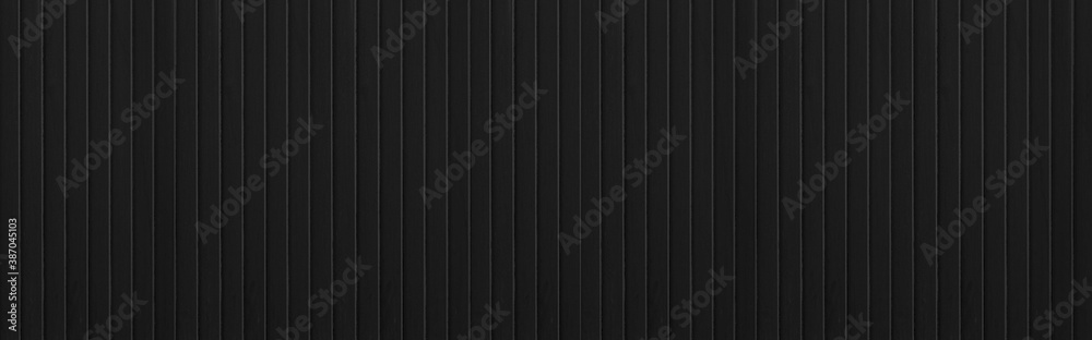 Obraz premium Panorama of Black Corrugated metal background and texture surface or galvanize steel