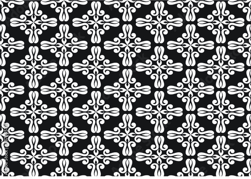 Indonesian batik motif (BLACK WHITE) with a very distinctive and exclusive. for the background. Vector EPS 10
