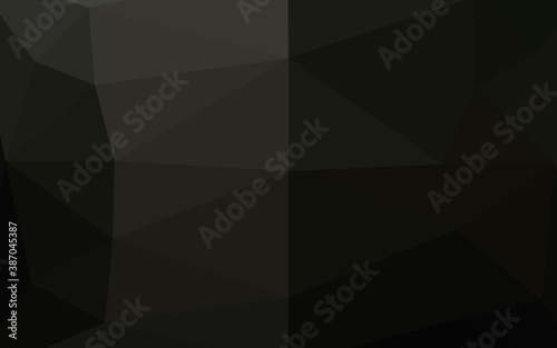 Dark Black vector shining triangular pattern.