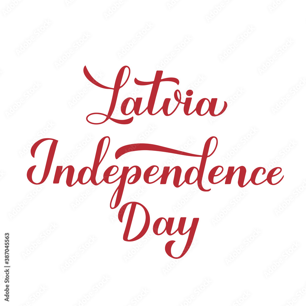 Latvia Independence Day calligraphy hand lettering. Latvian holiday celebrate on November 18. Easy to edit vector template for typography poster banner, flyer, sticker, greeting card, postcard, etc