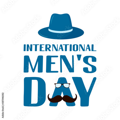 International Men s Day hand lettering isolated on white. Holiday celebrate on November 19. Vector template for typography poster, banner, flyer, sticker, t-shirt, greeting card, etc. photo