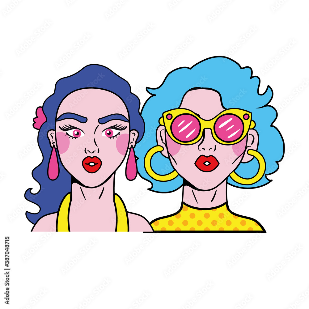 Φωτογραφία hair colors girls couple fashion pop art style
