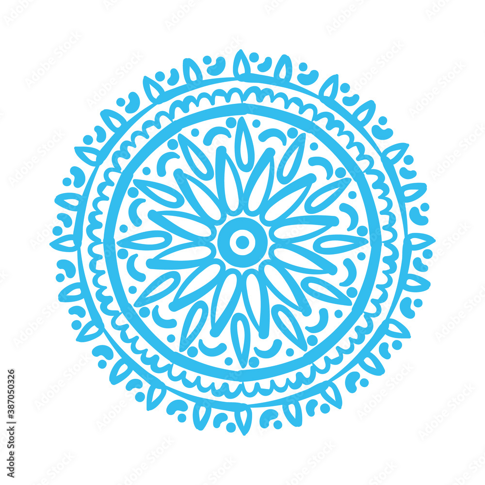 blue mandala floral ethnicity isolated icon