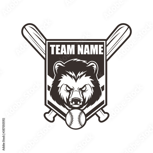 Vector logo, badge, symbol, icon template design with Wild BearTheme

