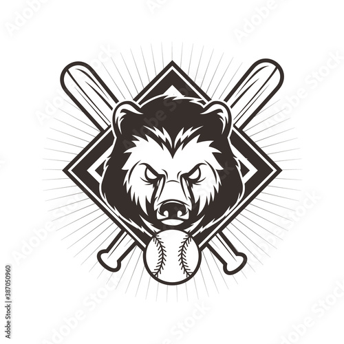 Vector logo, badge, symbol, icon template design with Bear Theme

