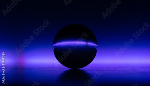 fondo negro  esfera de cristal  fondo de color  horizonte. colores