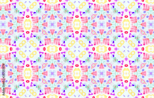 Watercolor Tile Seamless Pattern. 