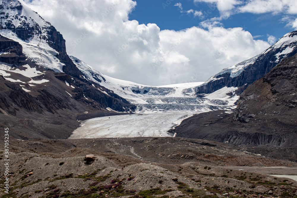 glacier landscape with snow