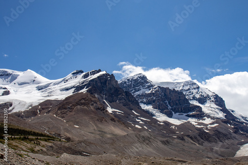 mountain landscape with snow and sky