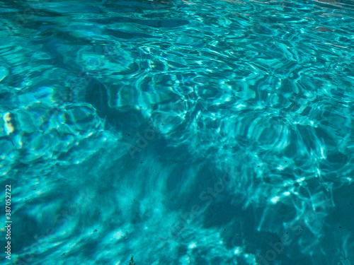 Blue Pool Water with Shadows and Water Swirls