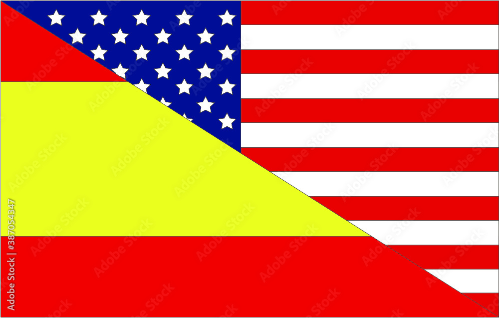 Fototapeta premium usa and spain flag