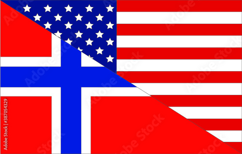 usa and norway flag