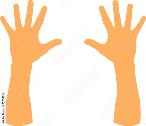 counting hands isolated on white