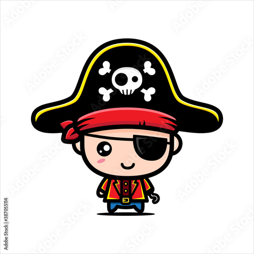 cute pirate character vector design