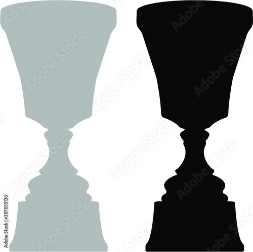set of silhouettes of cups