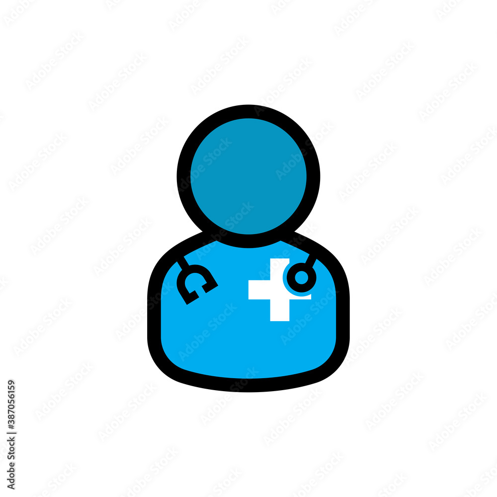 Doctor flat icon. Design template vector