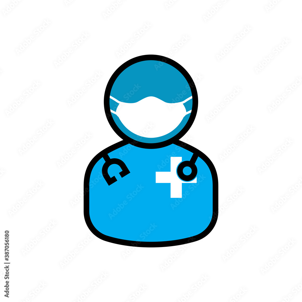 Doctor flat icon using mask. Design template vector Doctor flat icon using mask. Design template vector