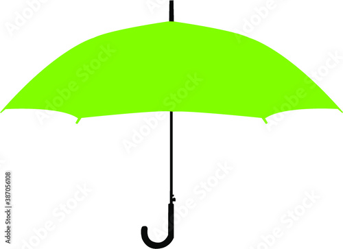 green umbrella isolated on white