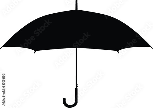 black umbrella isolated on white