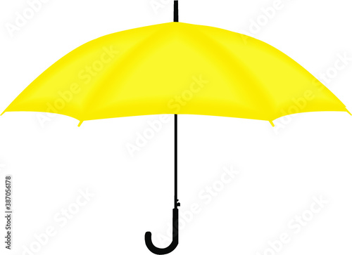 yellow umbrella isolated on white